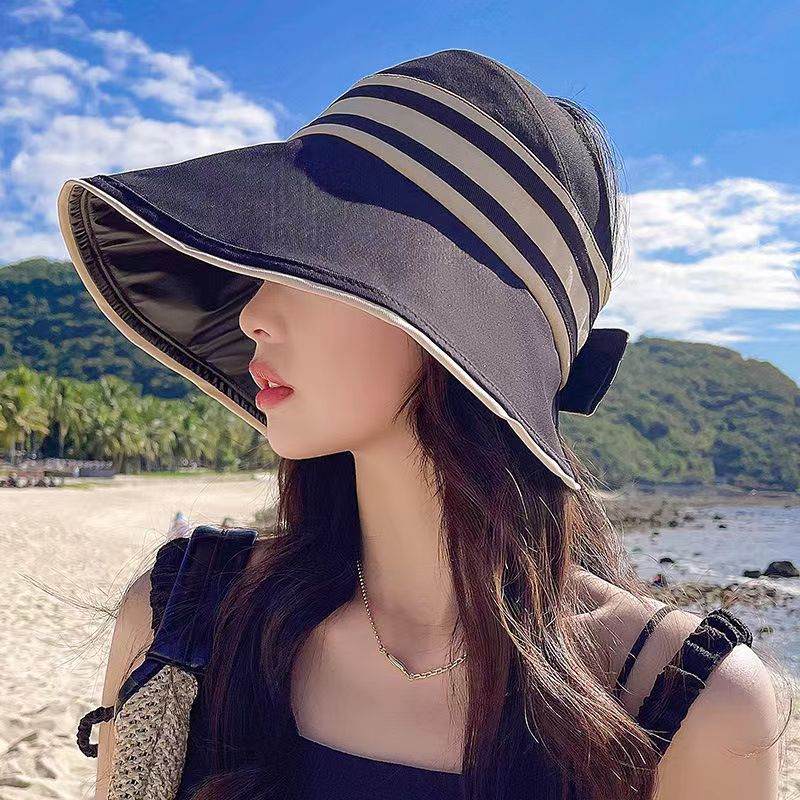 Summer Empty Top Hat Women's New Korean Fashion Sunscreen Sun Hat Outdoor UV Protection Too Brim Sun Hat