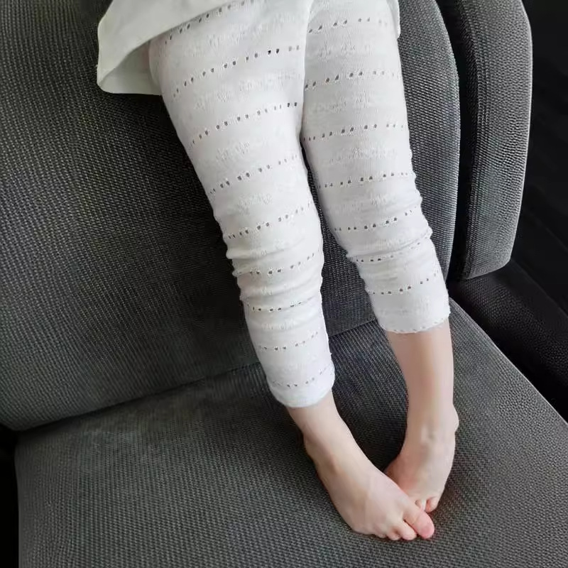 Spring and Summer 2023 New Infant Children's Wear Girls' Baby's Hollow Thin Anti-mosquito Pants Candy-colored Leggings