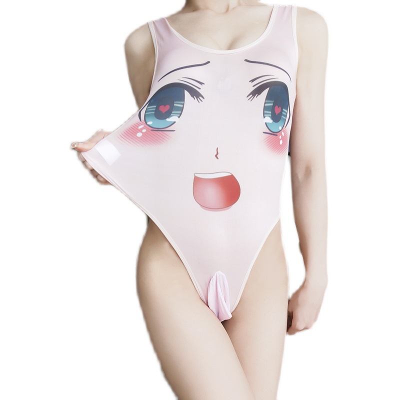 Sexy Lingerie Men's and Women's jj Set Jumpsuit Set Tight High Fork Dead Water Bag Egg cos Pajamas