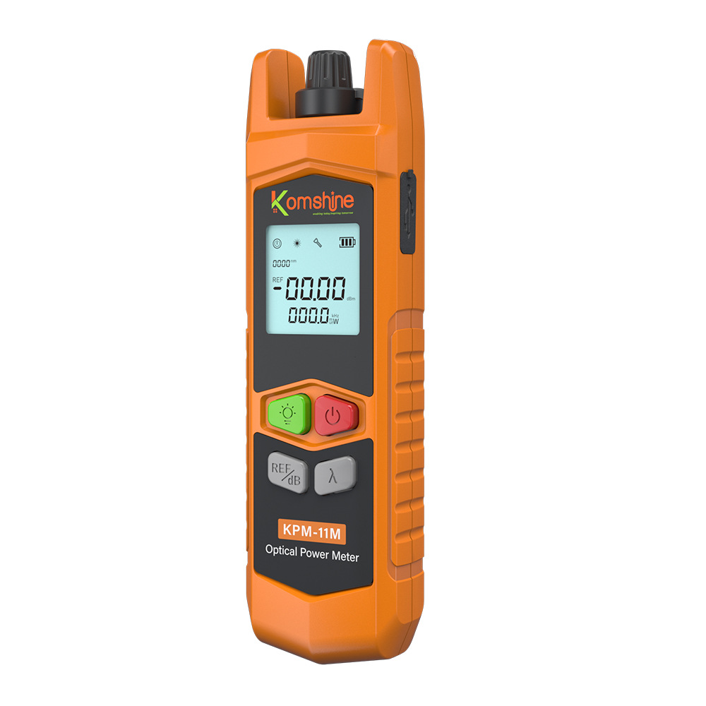 Source manufacturer high-precision optical power meter mini optical fiber light attenuation tester wide telecom optical fiber equipment with LED