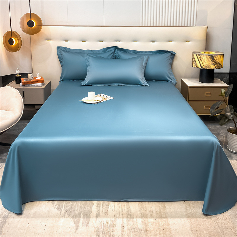 2023 solid color 100 long staple cotton sheets wholesale single double dormitory cotton single bedding direct sales