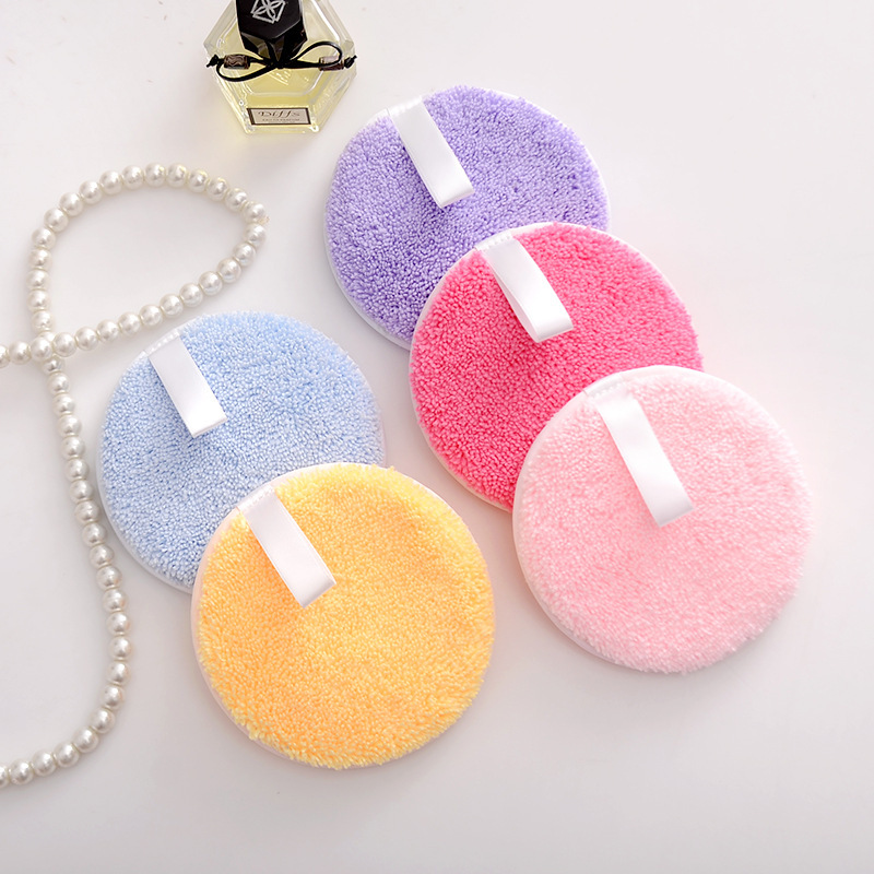 recommend Round Makeup Remover Pad Washable Wet and Dry Cosmetic Remover Towel Cleansing Makeup Remover Dry Puff