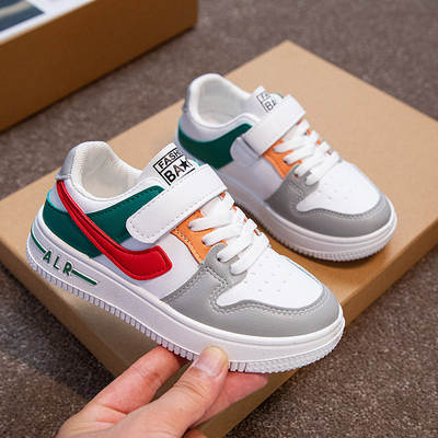 Children's Sneakers 2021 Spring and Autumn New Girls Breathable White Shoes Boys Shoes Skate Shoes Middle and Big Children's Casual Shoes Trendy