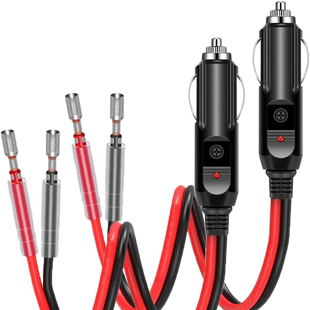 Spot vehicle-mounted cigarette lighter bullet line 12V24V cigarette lighter bullet terminal line 16AWG 30CM