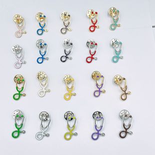 WISH Cross-border Explosions Cartoon Brooch Wholesale Creative Joker Doctor Stethoscope Brooch Jewelry European and American Jewelry
