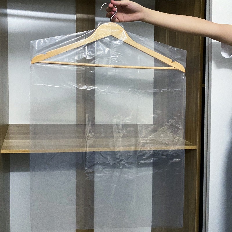Clothes Dust Cover Transparent Disposable Clothes Hanging Bag Dry Cleaner Suit Coat Dust Cover Garment Plastic Dust Bag