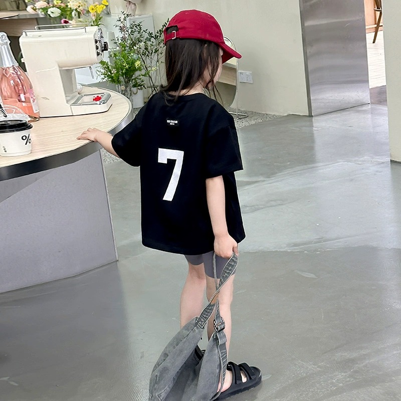 Princess Girl's T-shirt Short-sleeved Children's Summer 2023 New Stylish Girl's Base Shirt Fashionable Summer Top