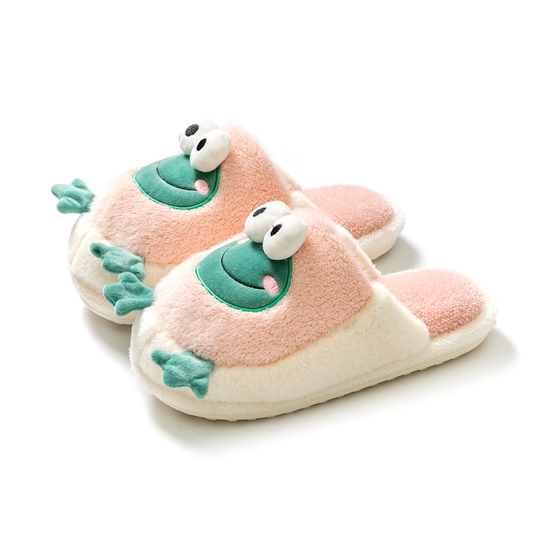 Autumn and winter New cartoon frog cotton slippers non-slip wholesale couples thick bottom indoor household warm slippers women