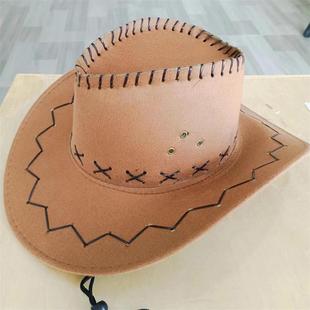 New fashion chicken skin deerskin velvet Knight Western cowboy hat camouflage cloth hat travel sun hat wholesale straw hat