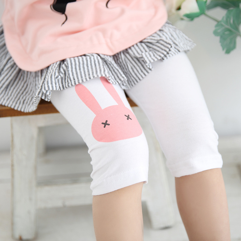 Girls' leggings cropped pants summer thin children's rabbit pants cropped pants baby modal pants manufacturers