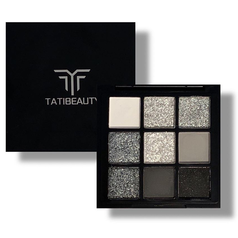 Cold Sweet Light European and American Smoked Makeup Nine Color Eye Shadow Plate Cement Dark Punk Smoked Black and White Gray Metallic Pearlescent