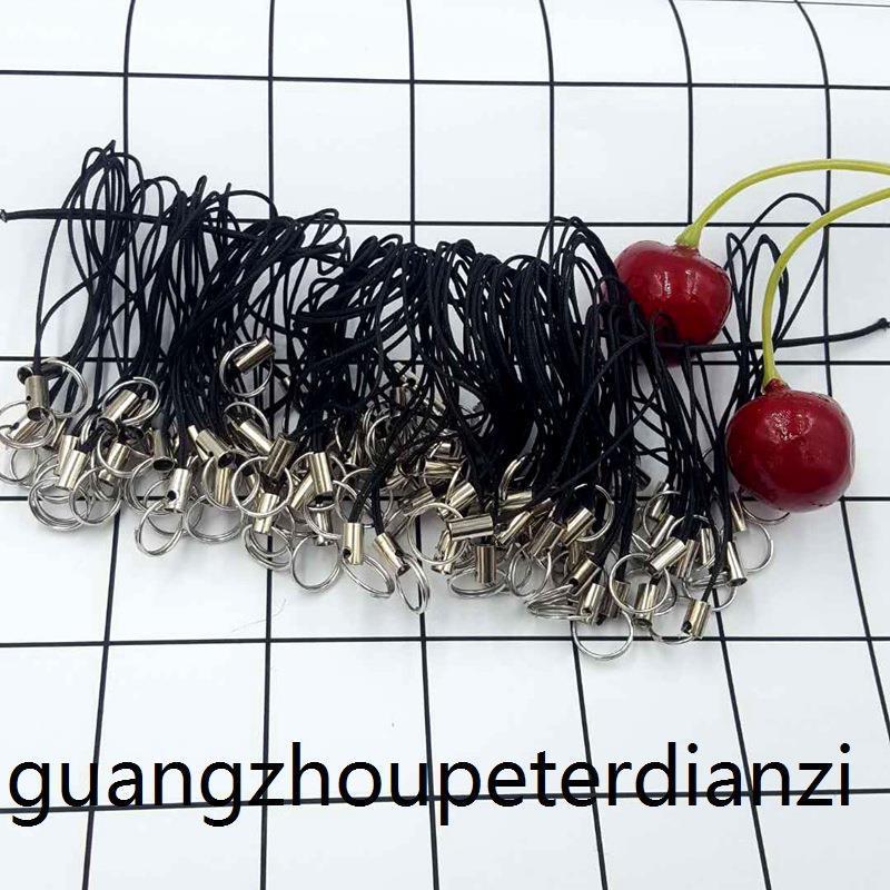 DIY mobile phone rope accessories wholesale universal mobile phone lanyard small black rope small rope head small hanging rope ring rope head