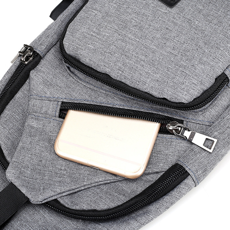 Printable LOGO Casual Chest Bag New Simple USB Rechargeable Men's Shoulder Bag Sports Commuter Crossbody Bag