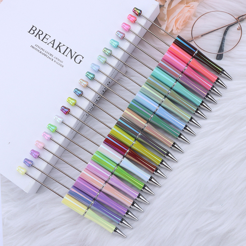 DIY Colorful Beaded Pen UV Colorful Beaded Pen Ballpoint Pen Electroplated Pen Pen Gradient Beaded Pen