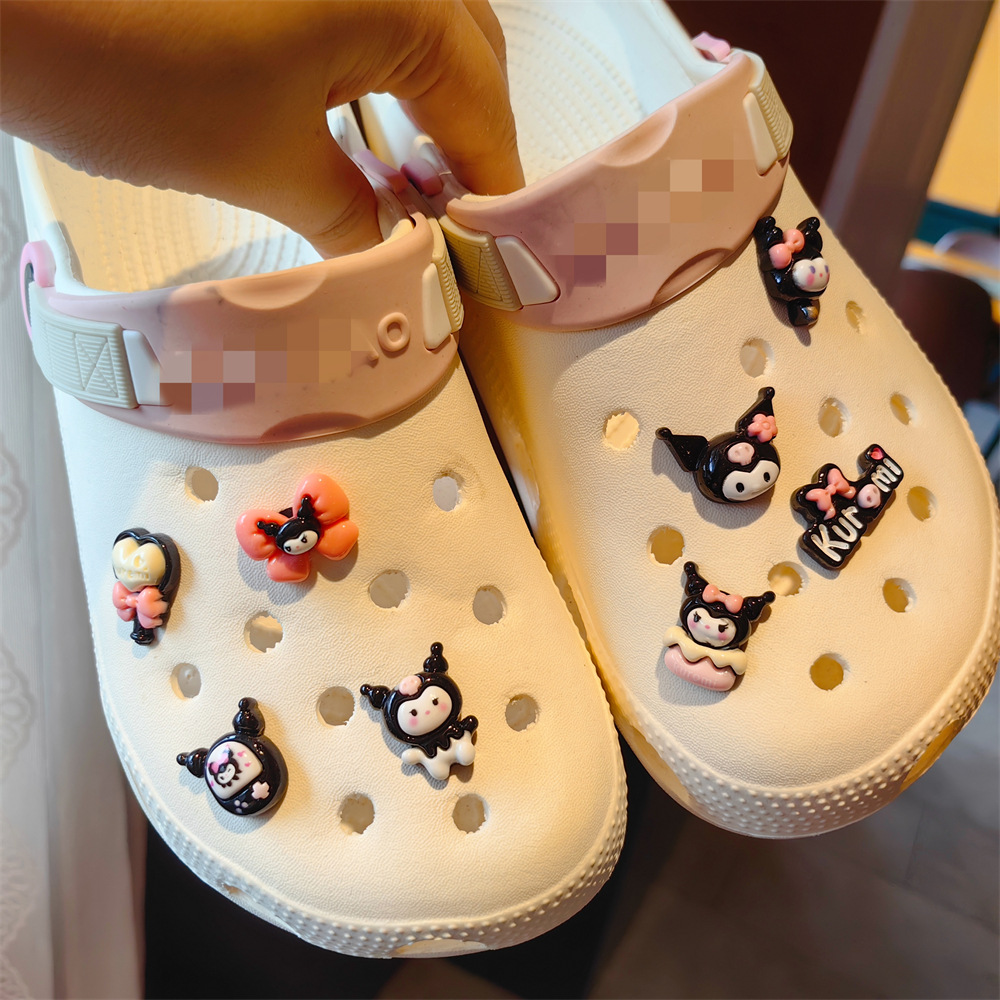 New Japanese Style Three-Dimensional Black Style Lolita Cute Shoes Flower Shoes Shoe Buckle Detachable Decorative Buckle Bow