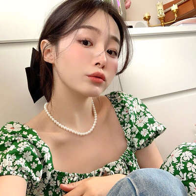 Fever Same Style Pearl Necklace Women's Clavicle Chain 2024 New Fashionable Light Luxury Elegant French Style Necklace