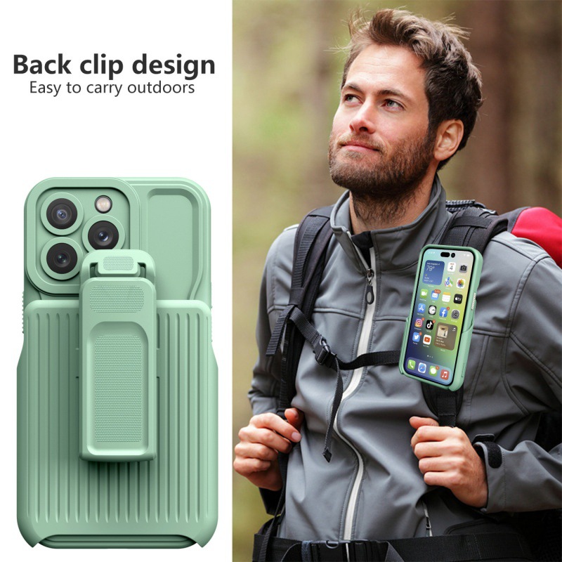 Cross-border applicable iPhone14pro max/14plus/13/15 mobile phone case back clip lens protective sleeve foreign trade