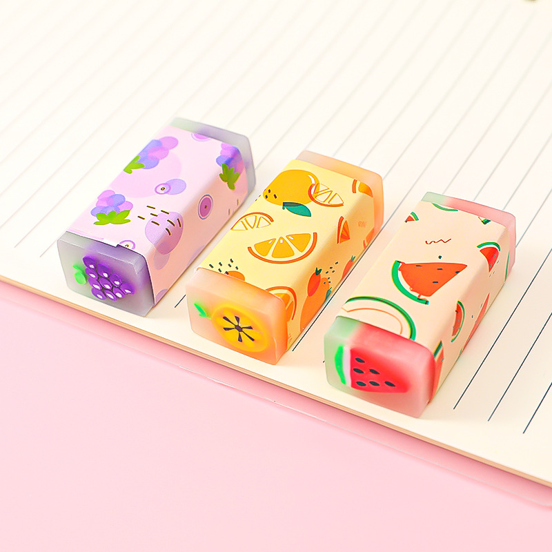 Creative Stationery Fruit Eraser Student Learning Supplies No Dandruff No Mark Children Cartoon Eraser Pencil Eraser