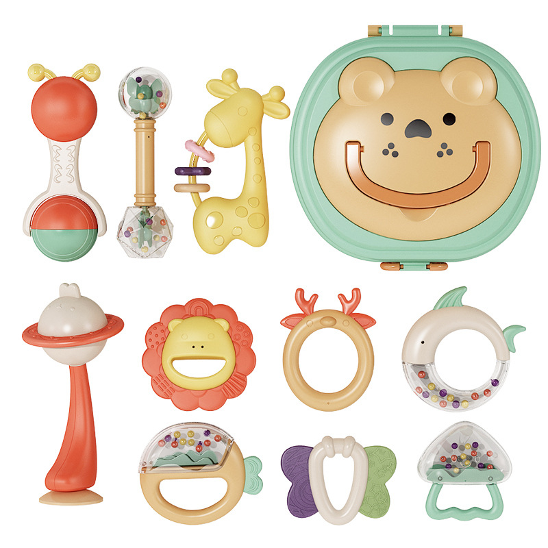 Baby hand bell toy 0-1 year old puzzle early education can gnaw tooth glue newborn baby 0-3 to 6 months old