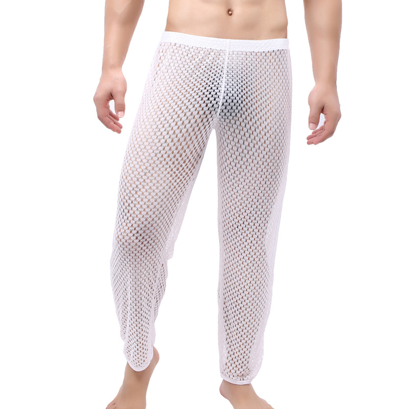 WOXUAN Mesh Pants Men's Mesh Pants Breathable Sexy Transparent Pants