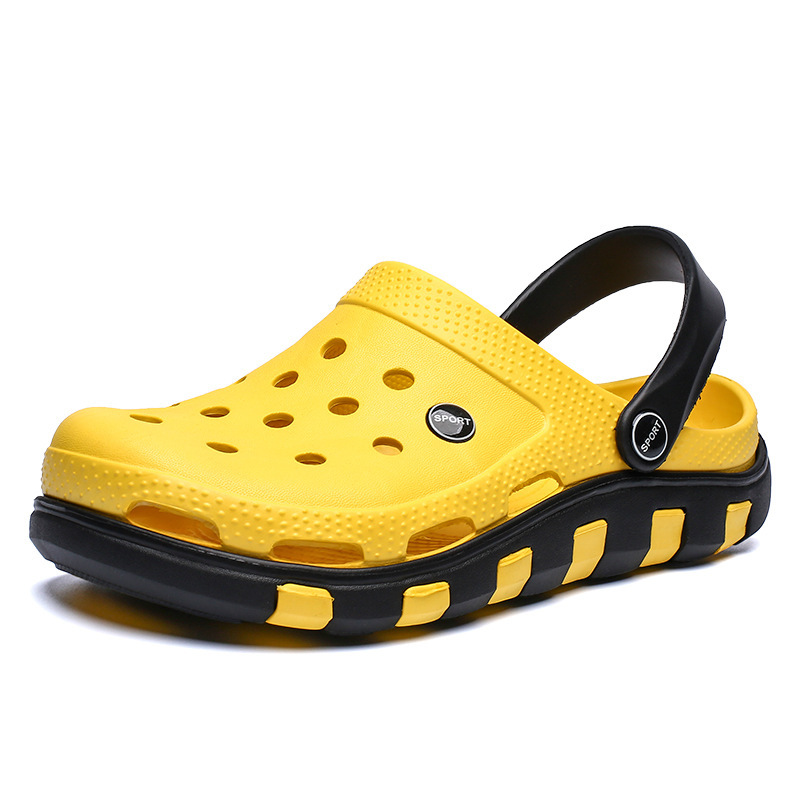 Cross-border 2025 summer two-wear sandals and slippers men's trendy outdoor beach couples Korean men's hole shoes women wholesale