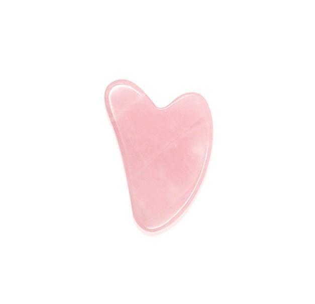 Jade scraping Board natural pink crystal heart-shaped scraping facial tendon pulling massage board V-shaped finger scraping board