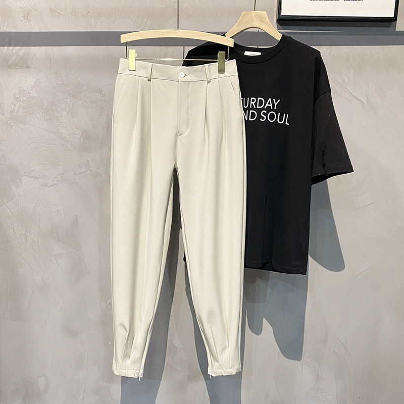 Light Mature Style Nine-point Western Pants Men's Summer Thin All-match Legs Harlan Casual Pants Duffy Handsome Men's Small Western Pants