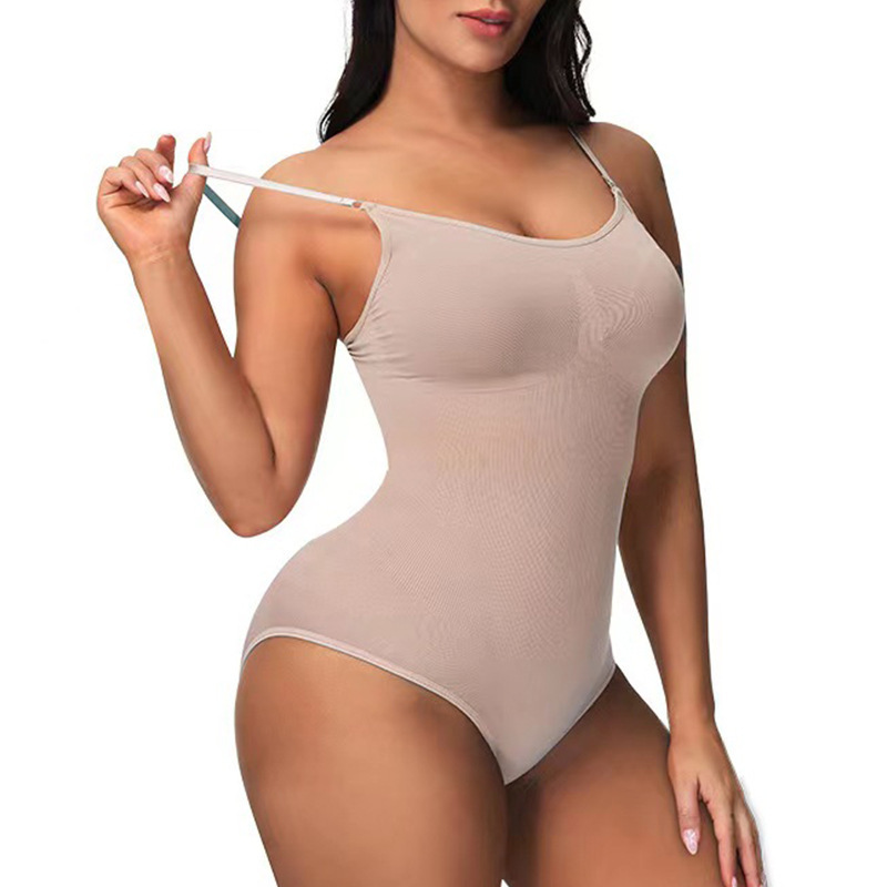Cross-border Body-shaping One-piece Underwear Women's Seamless Belly-lifting Hip-lifting Corset European and American Large Size Body-shaping Bra with Sling