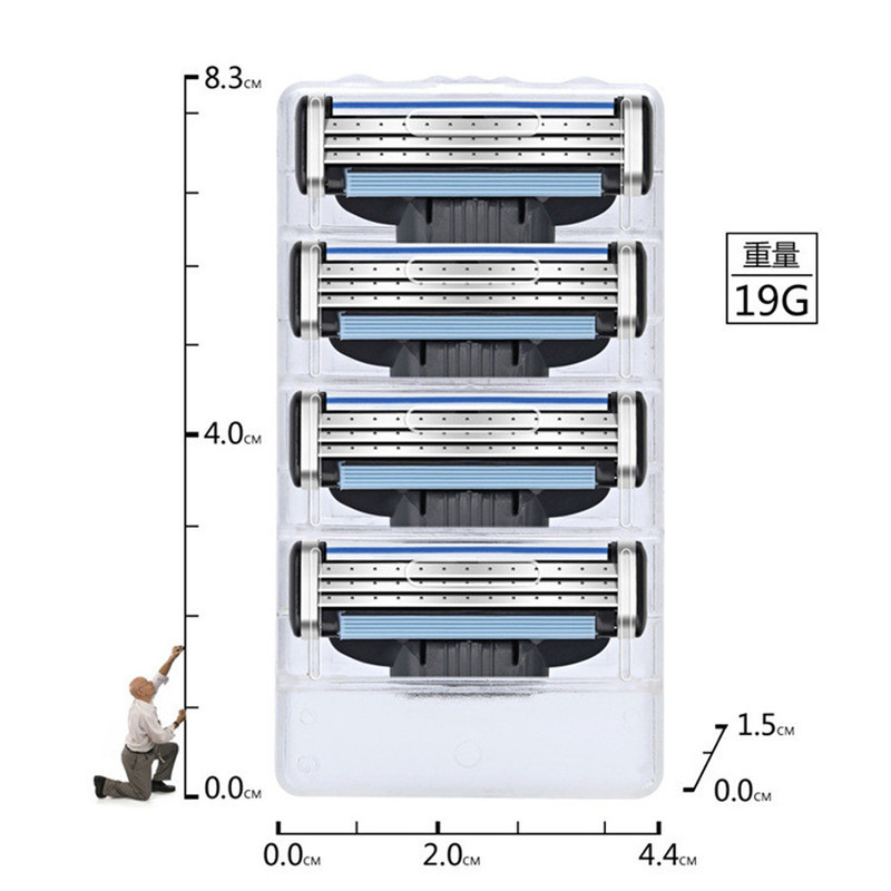 工場直接輸入鋼手動シェービングかみそりの刃ヘッド三層黒交換刃ジレット安全かみそり|undefined