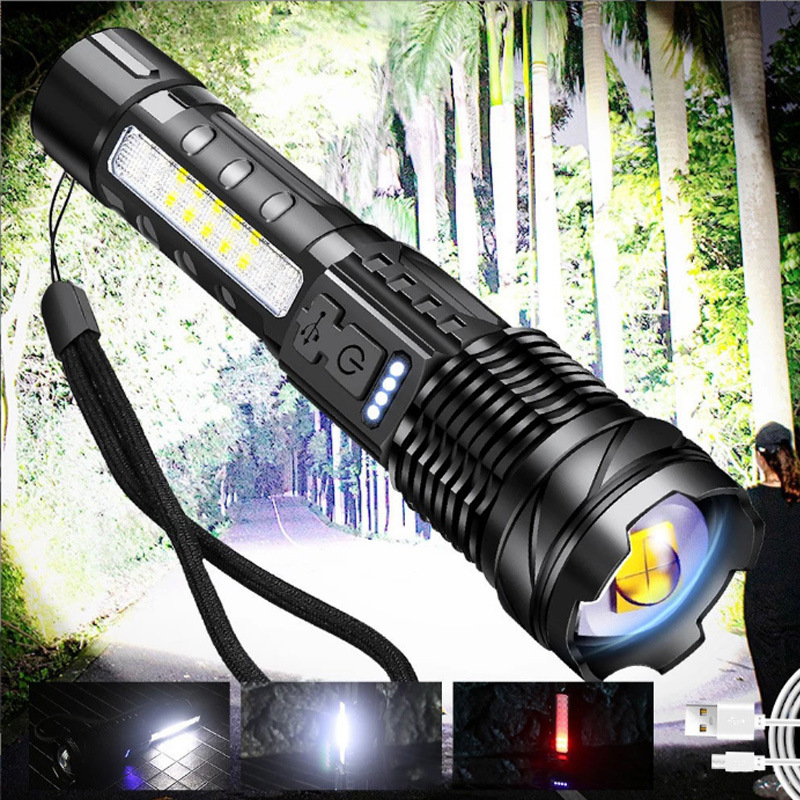Cross-border new flashlight usb rechargeable household outdoor emergency lighting super bright P50 lamp bead flashlight