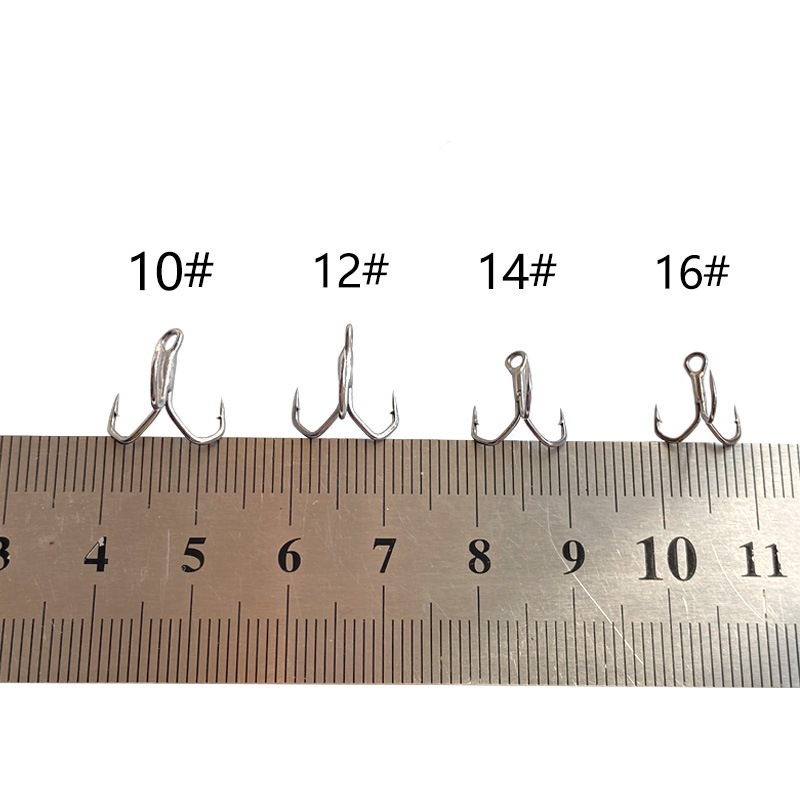 Sanben hook triangular hook fishing hook fake bait matching fishing hook barbed anchor hook black fishing gear accessories