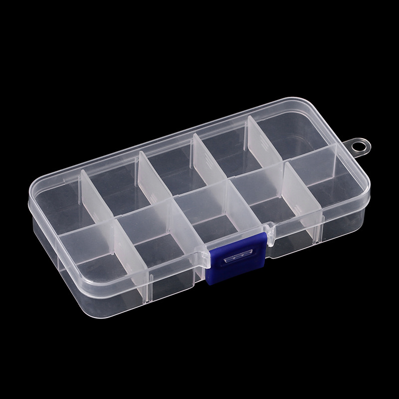 10 grid 15 grid 24 grid storage box tool box fishing gear box transparent plastic PP Nail Box environmental protection jewelry box