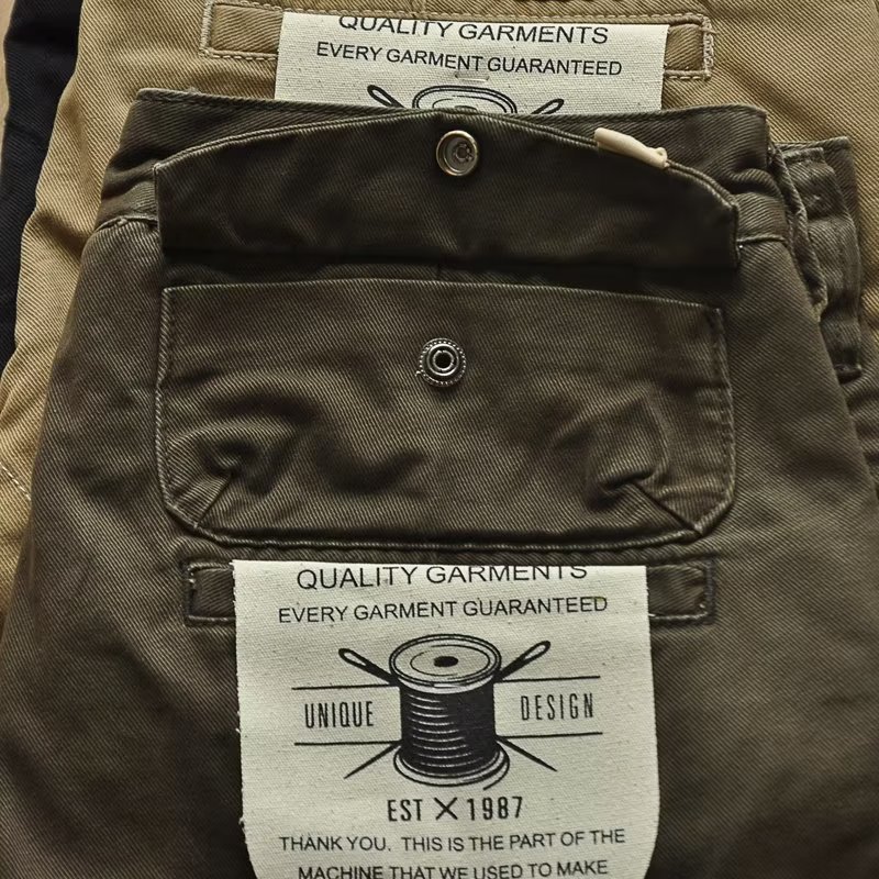 2023 American retro heavy overalls men's stain-resistant wear-resistant loose straight pants men's pants casual pants ankle-tied pants