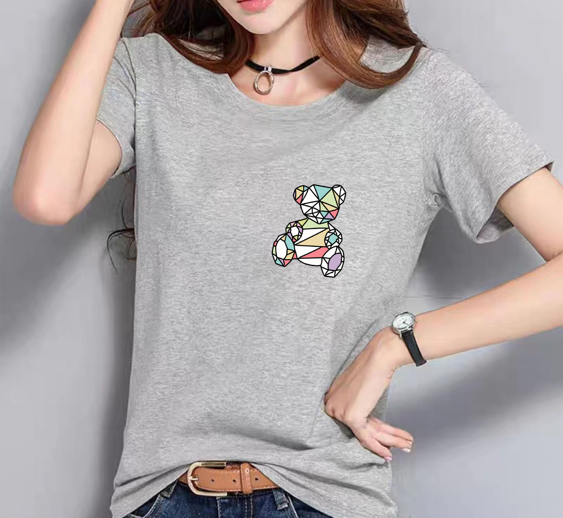 2021 new summer short-sleeved T-shirt women's clothing student Korean style loose plus size women's clothing factory wholesale one-piece delivery