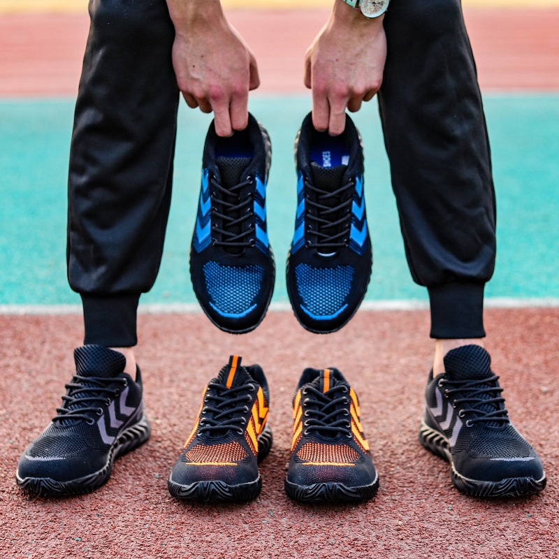 Summer protective shoes flying woven mesh breathable protective shoes men's anti-smashing anti-piercing protective shoes wear-resistant safety shoes