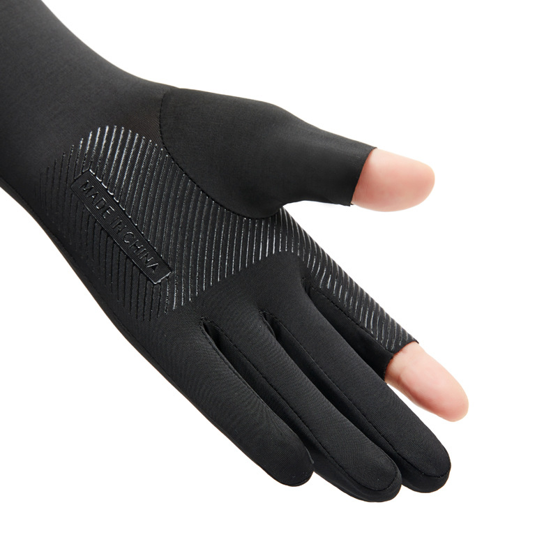 Manchons de protection solaire en soie glacée pour hommes et femmes Sports de plein air équitation conduite gants fins respirants antidérapants anti-transpiration_voghion.com