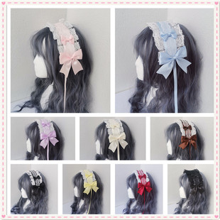 lolita hair band headdress KC sweet lolita hair accessories cla handmade lace bow LO mother soft girl lolita