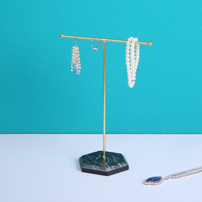Art T-shaped Jewelry Rack Necklace Ring Earrings Storage Dresser Desktop Ornaments Display Stand T-shaped Jewelry Rack