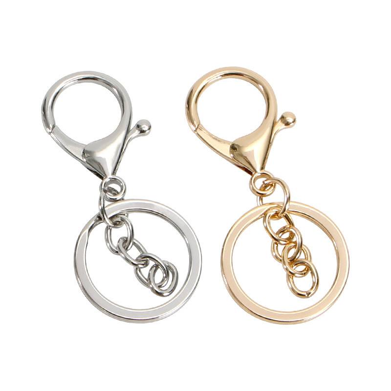 Factory supply jewelry accessories metal key chain lobster clasp three-piece four-section chain pendant Accessories Wholesale
