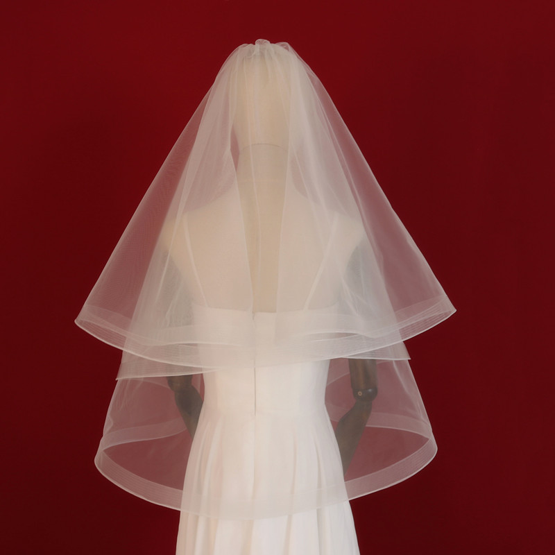Bridal veil French retro stretch net double Mori wedding wedding simple headdress short factory direct wholesale