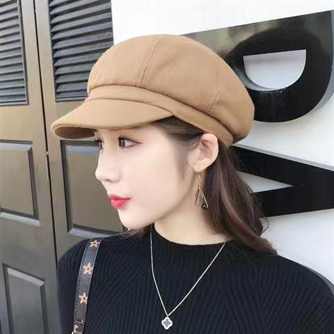 帽子の女性の秋の新型の韓国版のアヒルの舌の帽子の冬の屋外の保温のベレーの帽子の越境の復古の毛の八角の帽子|undefined