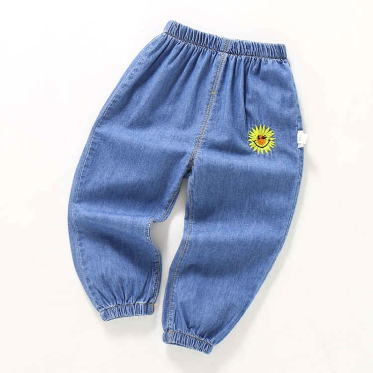 Boys and Girls Casual Jeans 2018 New Summer Thin Children's Anti-mosquito Pants Loose Trousers Baby Bloomers