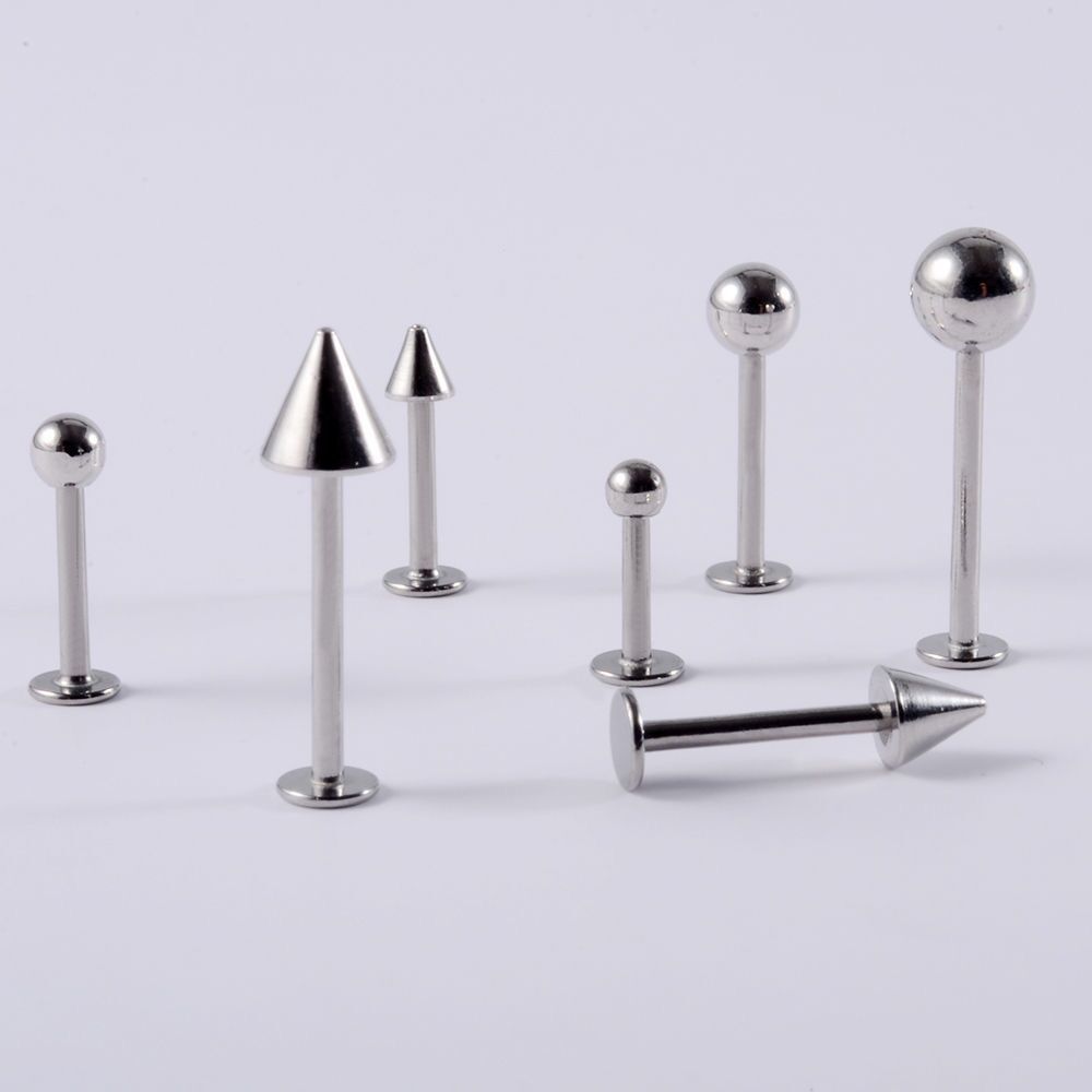 16/14g outer teeth titanium steel lip nail round bottom puncture tongue nail base nail ear bone nail factory direct foreign trade cross-border