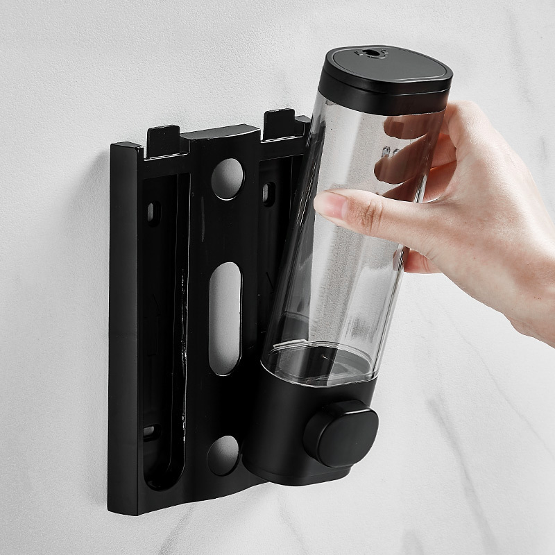Punch-free wall-mounted manual soap dispenser hand sanitizer Wall hanger press bottle hotel shampoo shower gel box