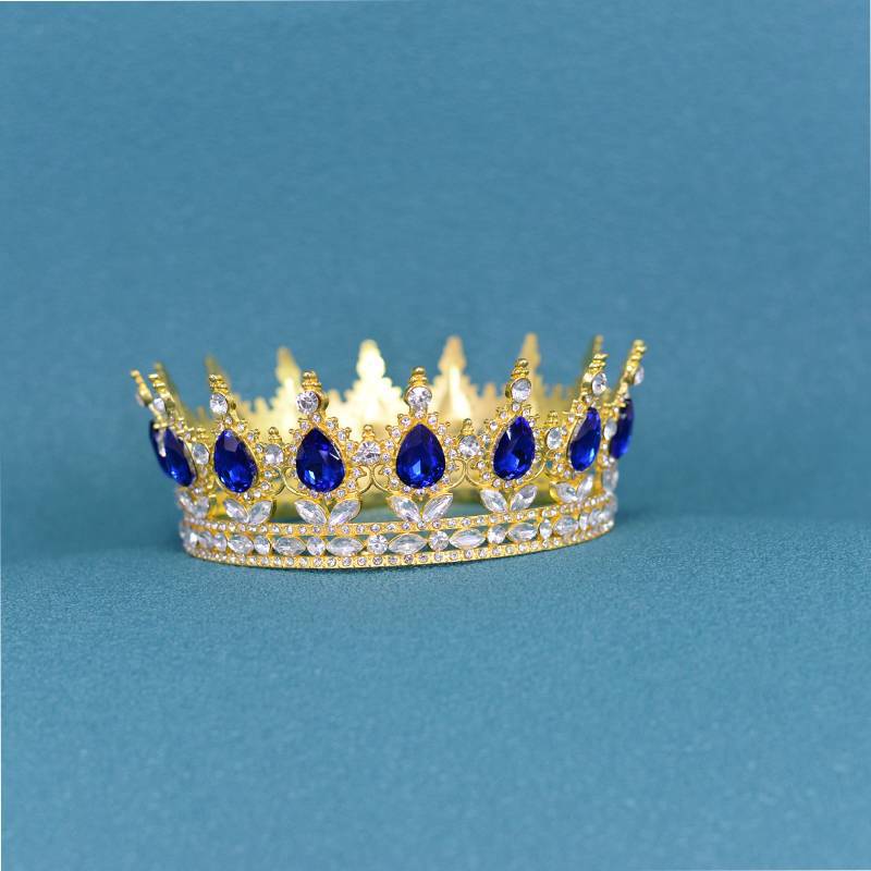 European and American Baroque Crown Headwear Bridal Wedding Accessories Round Crown Birthday Adult Dress Round Crown Hair Accessories