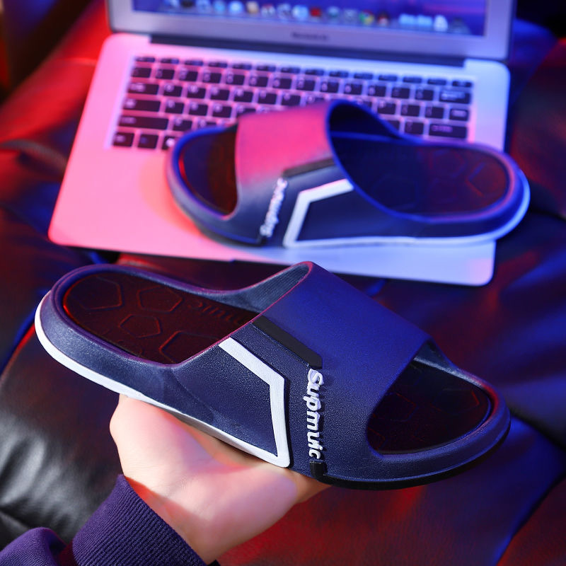 Summer New Fashionable Student Korean Style Outwear High-end Boys Sandals and Slippers Household Thick Bottom Bath Super Soft Wear-resistant Style