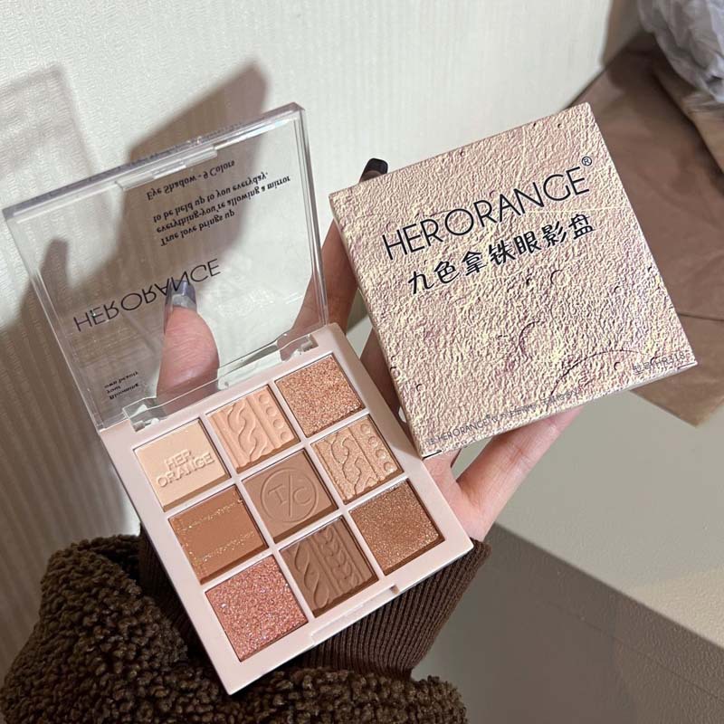 HERORANGE ~ New Korean sweater limited nine-color eye shadow plate almond milk butter latte knitted taro paste plate