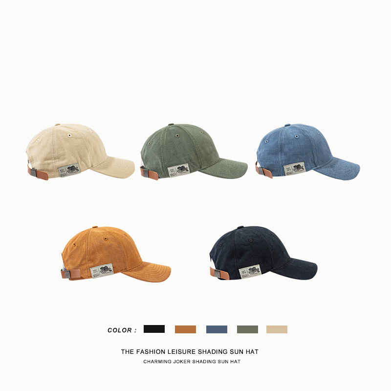 Spring and Autumn New Brim Embroidered Cap Women's Big Head Baseball Cap Men's Big Face Slimming Four Seasons Hat