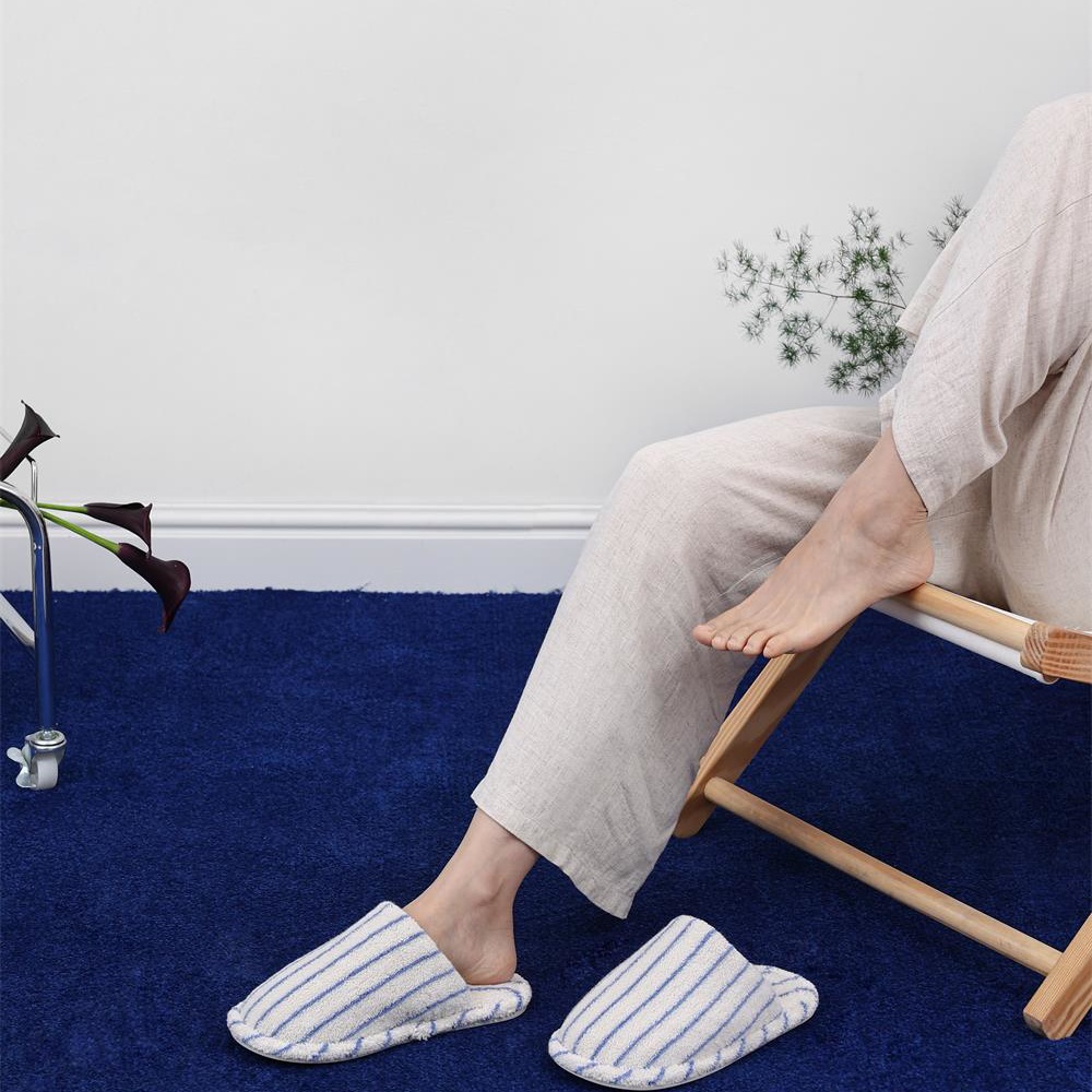 Cotton Terry slippers average size men's and women's cotton home slippers hotel non-slip simple striped slippers