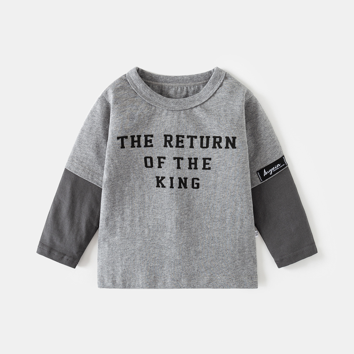 Boys cotton long sleeve T-shirt autumn new children's clothing children's baby fake two-piece base shirt jacket a generation of hair